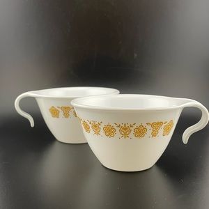 Vintage Cups, Butterfly Gold from Corelle by Corning, Set of 2 EUC